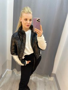 BY O LA LA! KRÓTKA KURTKA Z LAMPASAMI CZARNA