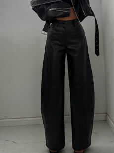 EMO SPODNIE Z ECO SKÓRY CZARNE