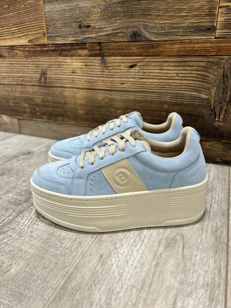 BY O LA LA...! SNEAKERSY NA GRUBEJ PODESZWIE BABY BLUE/BEŻ