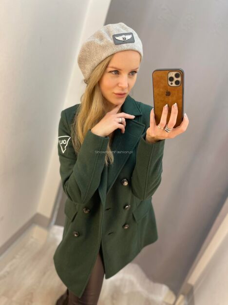 BY O LA LA ! CZAPKA BERET SKRZYDŁA POPIEL
