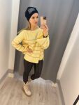 BY O LA LA.. ! OVERSIZOWY SWETER W PASKI ŻÓŁTY - 7