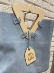 BY O LA LA !  TOREBKA SHOPPER Z DREWNIANĄ RĄCZKĄ NIEBIESKA - 2