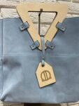 BY O LA LA !  TOREBKA SHOPPER Z DREWNIANĄ RĄCZKĄ NIEBIESKA - 5