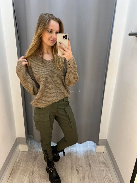 BY O LA LA ! SPODNIE BOJÓWKI KHAKI