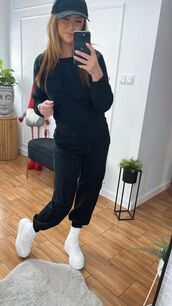 BY O LA LA...! KOMBINEZON DRESOWY Z KIESZENIAMI CZARNY