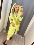 BY O LA LA! PŁASZCZ TRENCZ Z KAPTUREM LIMONKA - 5