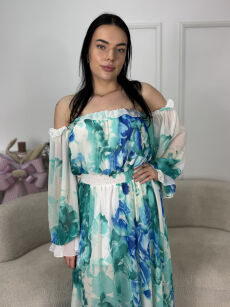 BY O LA LA! SUKIENKA MAXI BALI TURKUS/NIEBIESKA