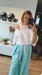 BY O LA LA! DRESOWA BLUZA Z BOKSERKĄ BIAŁA