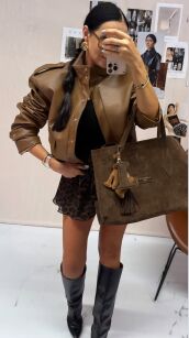 LA MILLA KURTKA BOMBER PREMIUM ECO SKÓRA KARMEL