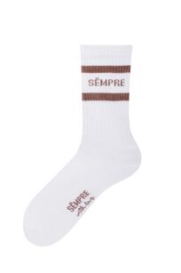 SEMPRE SKARPETY Z LOGO ŚMIETANA/MLECZNA CZEKOLADA
