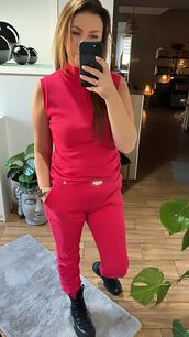 BY O LA LA...! BLUZKA Z PÓŁGOLFEM MAGENTA