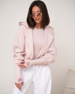 BY O LA LA! BLUZO-KURTKA Z KAPTUREM RÓŻ