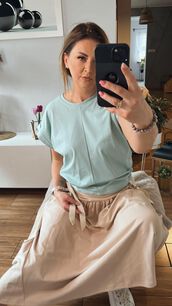 BY O LA LA...! BLUZKA ZE ŚCIĄGACZAMI MIĘTA