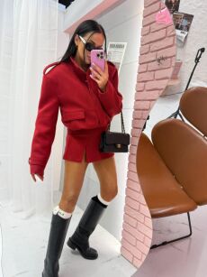 LA MILLA SPÓDNICO-SPODENKI Z ROZCIĘCIEM JODEŁKA CZERWONE