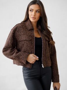 BY O LA LA! KRÓTKA KURTKA BUKLA CZEKOLADA (CHOCOMUS)