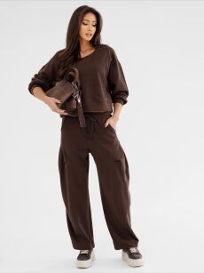 BY O LA LA...! DRESOWE SPODNIE ZASZEWKA CHOCOMUS (CZEKOLADA)