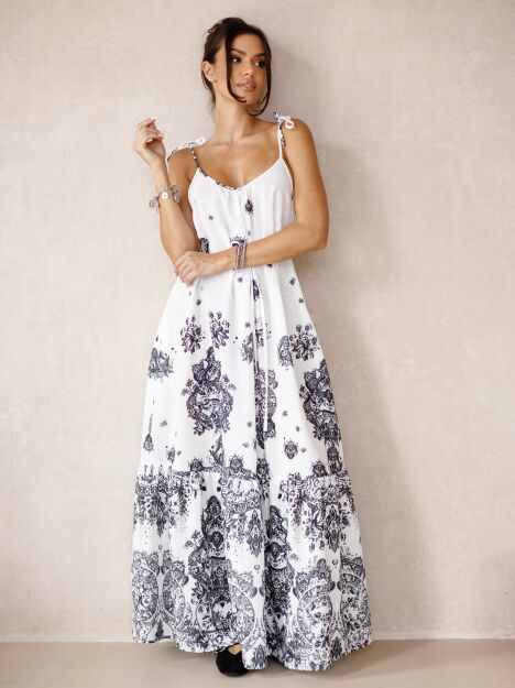 BY O LA LA! SUKIENKA MAXI OCEAN CZARNA