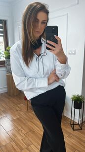 BY O LA LA...! KOSZULA Z KIESZONKĄ BIAŁA