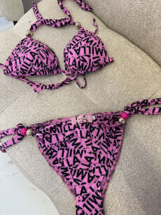LA MILLA BIKINI KOSTIUM KĄPIELOWY PRINT LOGO RÓŻ