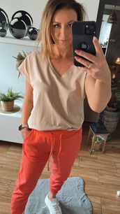 BY O LA LA! BLUZKA T-SHIRT LOL GIRL BEŻ