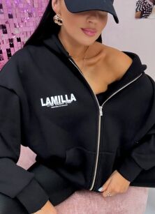 LA MILLA DRESOWA BLUZA LOGO Z KAPTUREM CZARNA