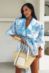LA MILLA KOMPLET KOSZULA KIMONO + SZORTY DIOR BŁĘKIT