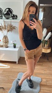 BY O LA LA...! BLUZKA TOP Z KORONKĄ CZARNA