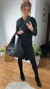 BY O LA LA! SUKIENKA Z ŻABOTEM CZARNA