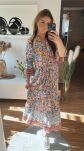 BY O LA LA ! SUKIENKA BOHO Z PRINTEM TURKUS/POMARAŃCZ/CZERWIEŃ - 2