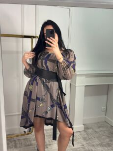 BY O LA LA! SUKIENKA HISZPANKA Z TAŚMĄ FANGO/FIOLET