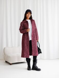BY O LA LA! MELANŻOWY PŁASZCZ BORDO (MERLOT)