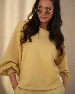 BY O LA LA! DRESOWA BLUZA ETYKIETA "ENJOY THE NOW" ŻÓŁTA