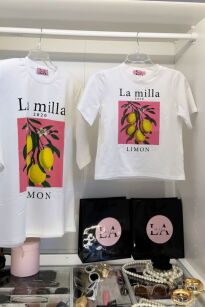 LA MILLA BLUZKA T-SHIRT DZIECIĘCY LEMON BIAŁY
