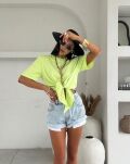 LA MILLA BLUZKA T-SHIRT KRÓTKI WĘZEŁ LIMONKA - 2