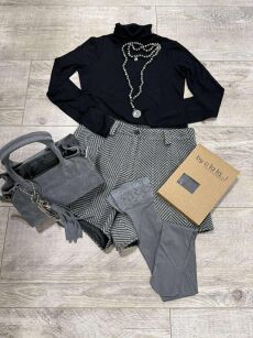 BY O LA LA...! RAJSTOPY Z OZDOBNĄ KORONKĄ SZARE