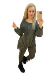BY O LA LA! OVERSIZOWA BLUZA Z KIESZONKĄ KHAKI - 7