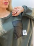 BY O LA LA! OVERSIZOWA BLUZA Z KIESZONKĄ KHAKI - 5