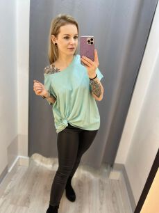 BY O LA LA...! BLUZKA T-SHIRT WĘZEŁ MIĘTA