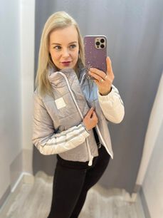 BY O LA LA! KRÓTKA KURTKA Z LAMPASAMI SZARA