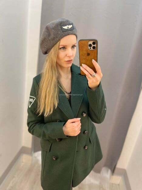BY O LA LA ! CZAPKA BERET SKRZYDŁA SZARY