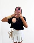 LA MILLA KRÓTKI T-SHIRT PUDEŁKO Z KWIATEM CZERŃ/BRZOSKWINIA - 2