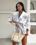 LA MILLA KOMPLET KOSZULA KIMONO + SZORTY DIOR SZARY - 2