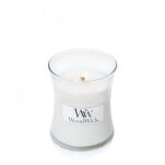 Woodwick White Tea & Jasmine- mała świeca zapachowa z drewnianym knotem - 2