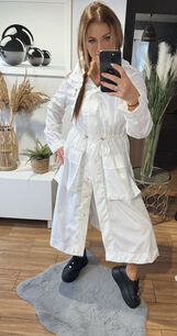 BY O LA LA! PŁASZCZ PARKA PRZECIWDESZCZOWA ECRU