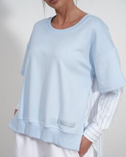 BY O LA LA! KOSZULA Z T-SHIRTEM BŁĘKIT/BIEL