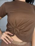 BY O LA LA! BLUZKA T-SHIRT ROSE MOKKA - 2
