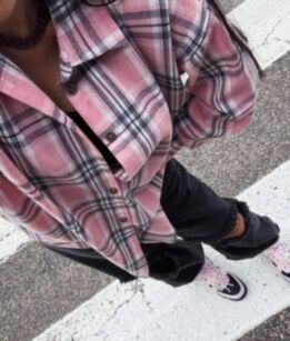 LA MILLA KOSZULA PREMIUM W KRATĘ RÓŻ/CZERŃ/BIEL