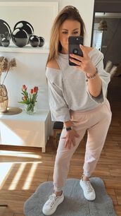 BY O LA LA! DRESOWA BLUZA Z BOKSERKĄ SZARA