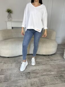 BY O LA LA! SPODNIE JEANSY GŁADKIE PUSH UP NIEBIESKIE