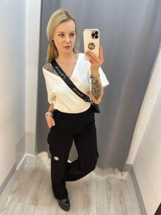 BY O LA LA ! SPODNIE DRESOWE Z KIESZENIAMI CZARNE